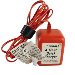 Vintage Nikko 1294 4 Hour Quick Charger Red NiCad RC Battery Charger Untested